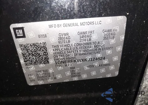 2019 Chevrolet Traverse Ls z USA, uszkodzony, nr VIN 1GNERFKWXKJ124524